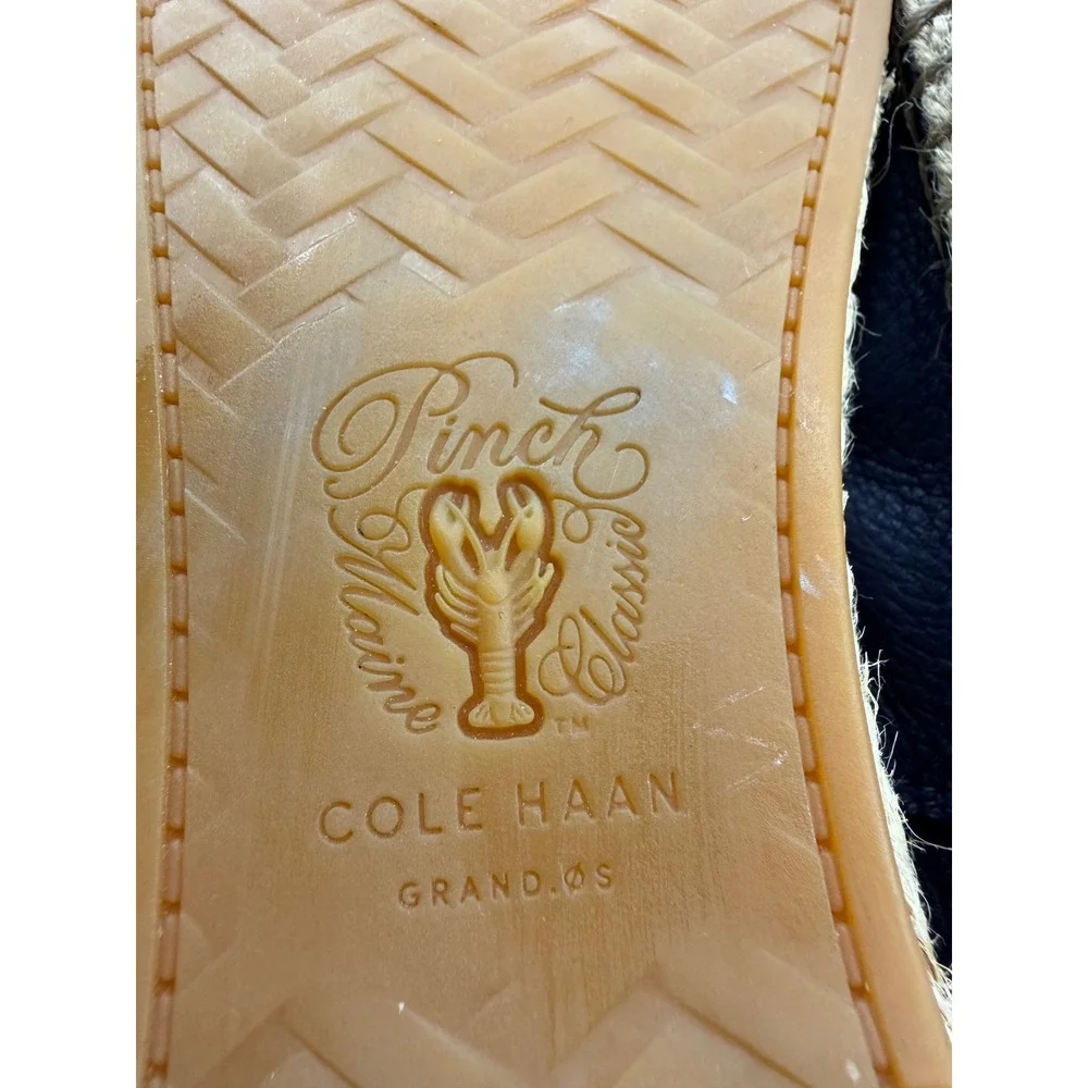 Cole Haan Pinch Maine Cloudfeel Espadrille sz 8 Navy Blue Leather Slip On Flat